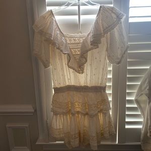 LoveShackFancy White/Cream Ruffle Dress